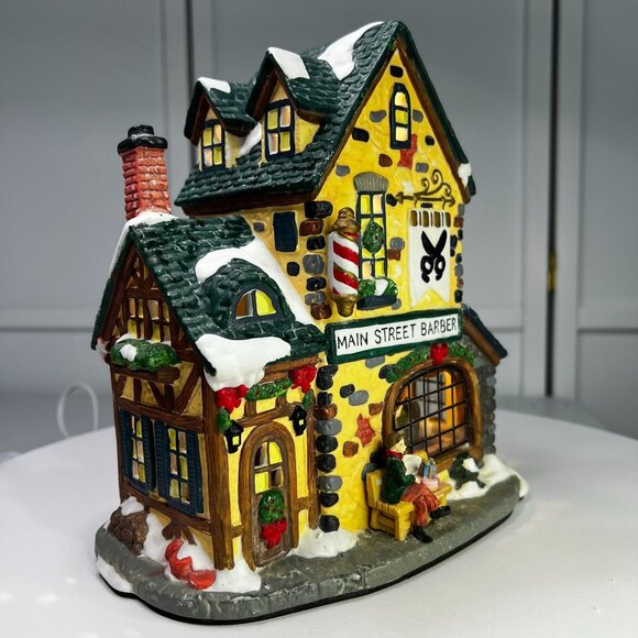 Santas Workbench Main Street Barber Christmas Village Building (Damaged) 1999 - Picture 6 of 11